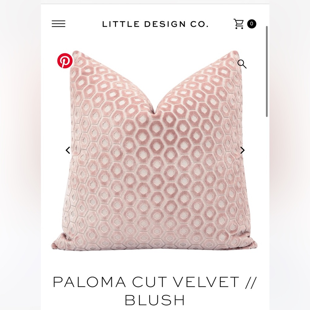 Paloma Cut Velvet Blush Pillow